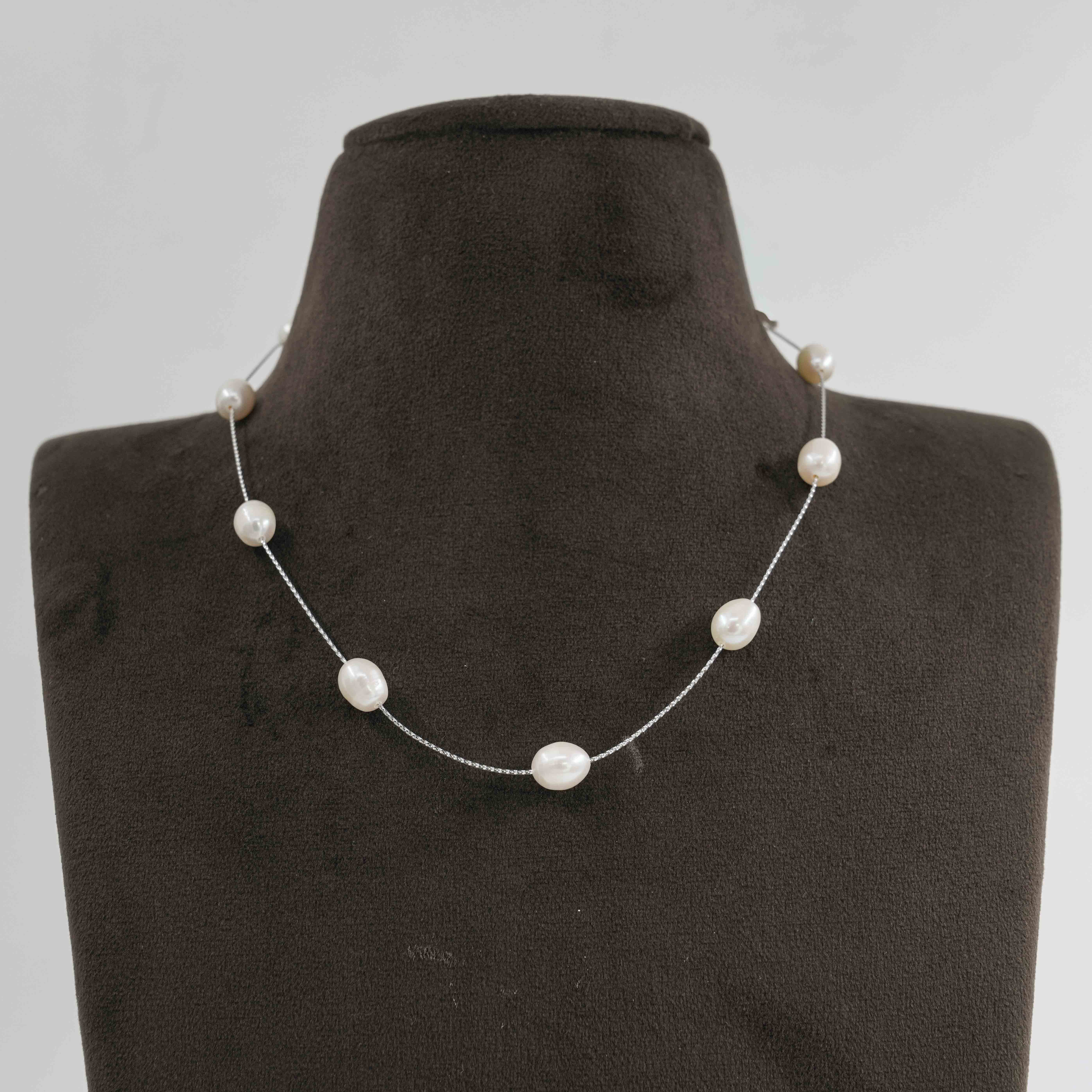 Single Rice Pearl Fancy Chain